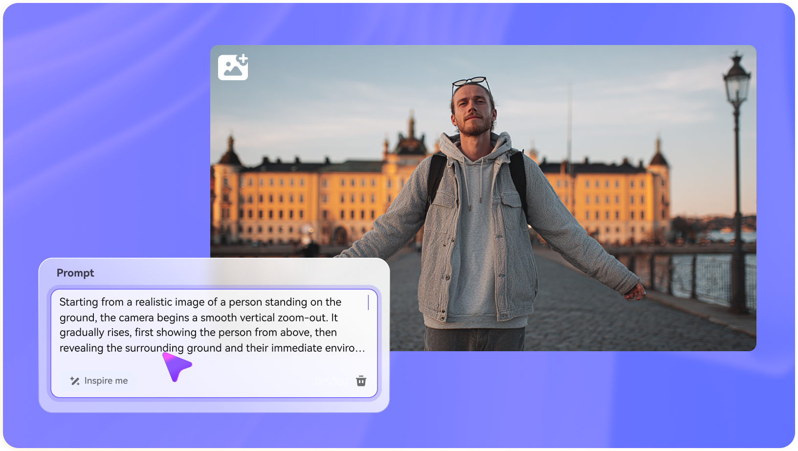 upload photo for earth zoom out video