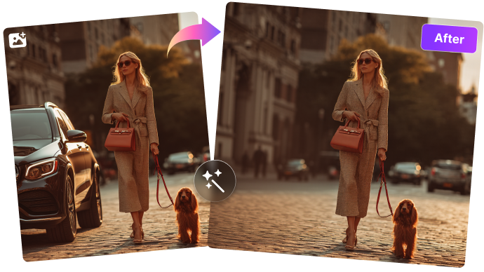 Remove background objects with AI