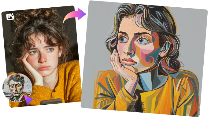 turn photo into picasso painting