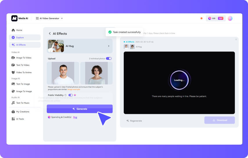 hit the generate button